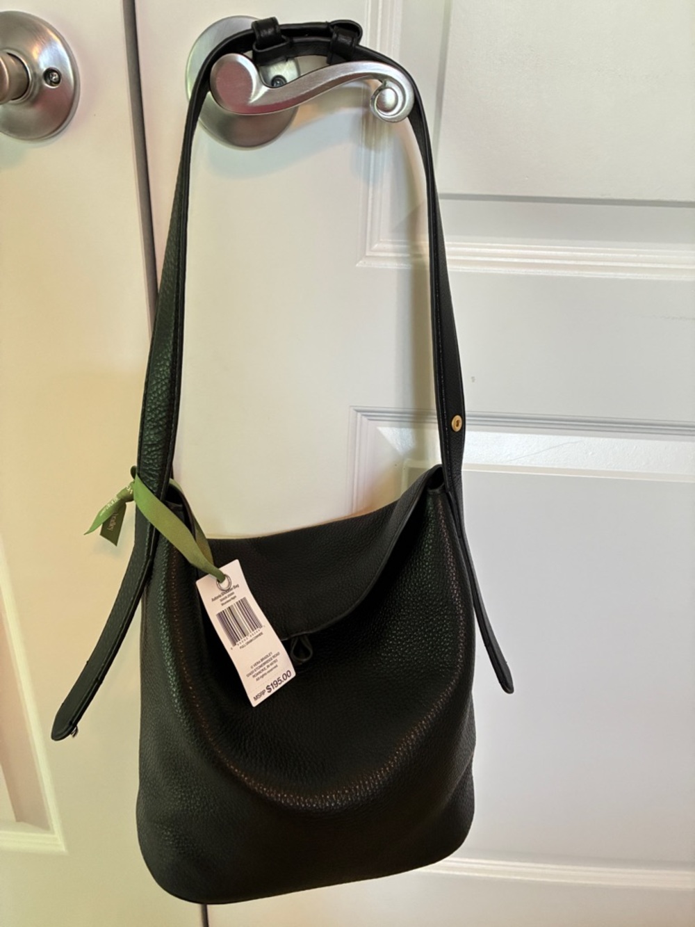 Black Leather Vera Bradley Shoulder Bag Adjustable Strap